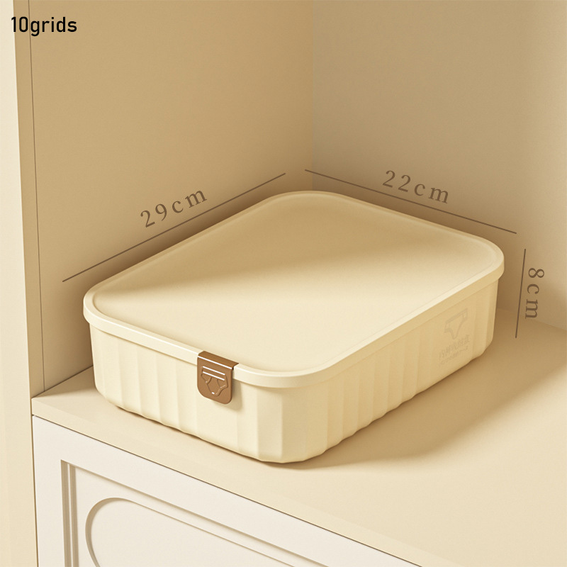 Storage box Plastic storage box Bedroom wardrobe storage box Storage box with cover Compartment storage box Underwear storage box Multifunctional finishing box