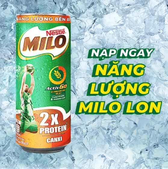 Thùng 24 lon sữa lúa mạch Nestlé Milo (24 x 240ml)