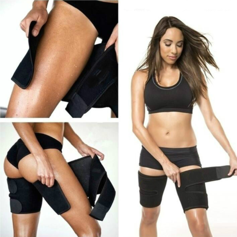 1 Pair Thigh Shaper Sweat Bands Belt Thigh Calf Slimmer Sauna Effect Legs  Trimmer for Men Women Weight Loss Workout Wearing