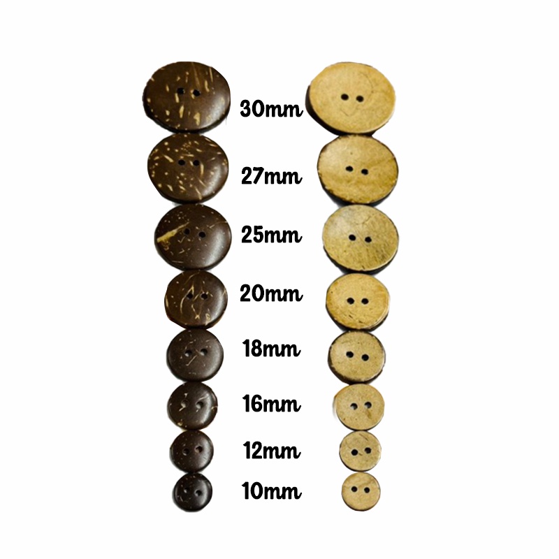 10 Nút gỗ dừa dùng kết đính trang phục, đồ handmade