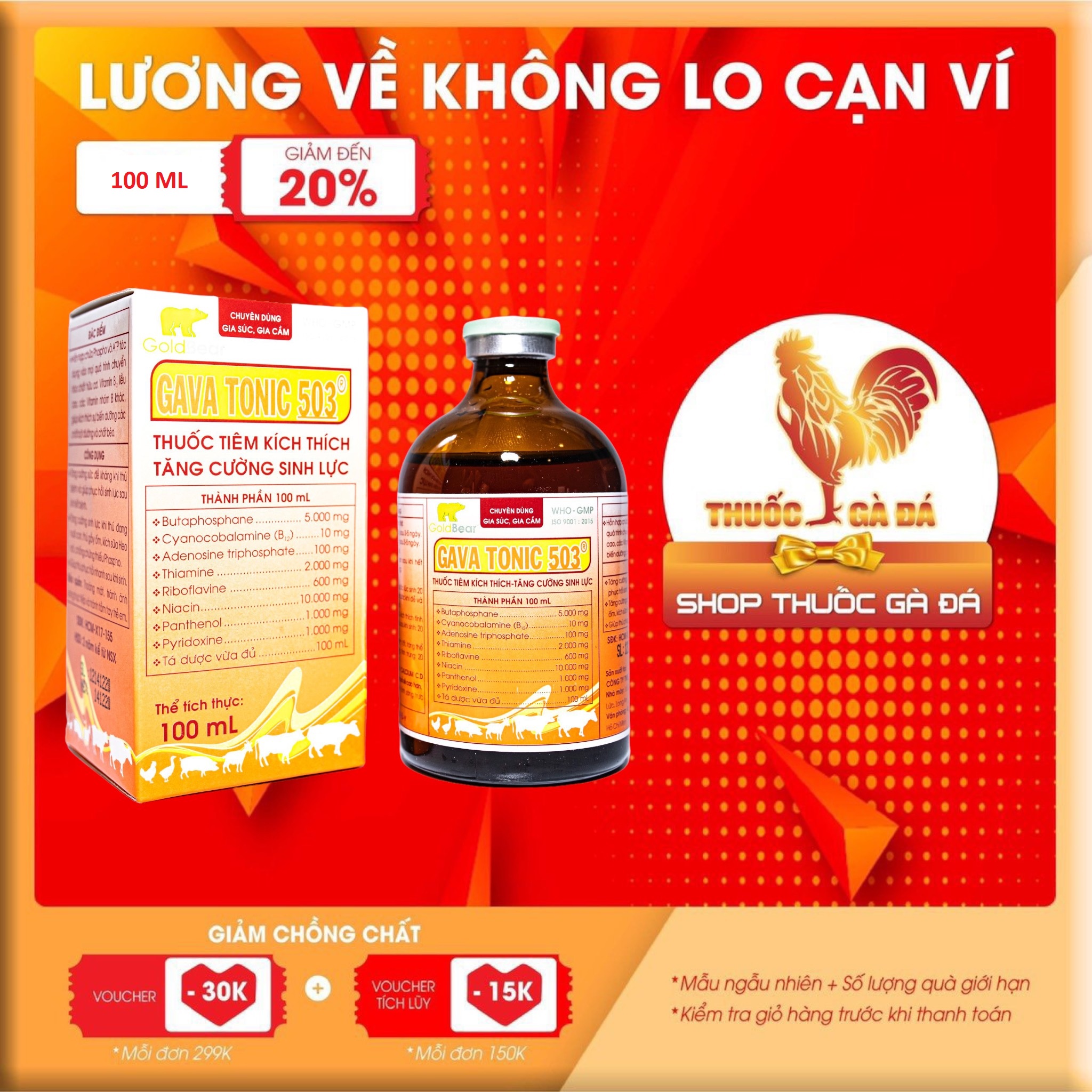 Gavatonic 503 dinh dưỡng cho gà đá