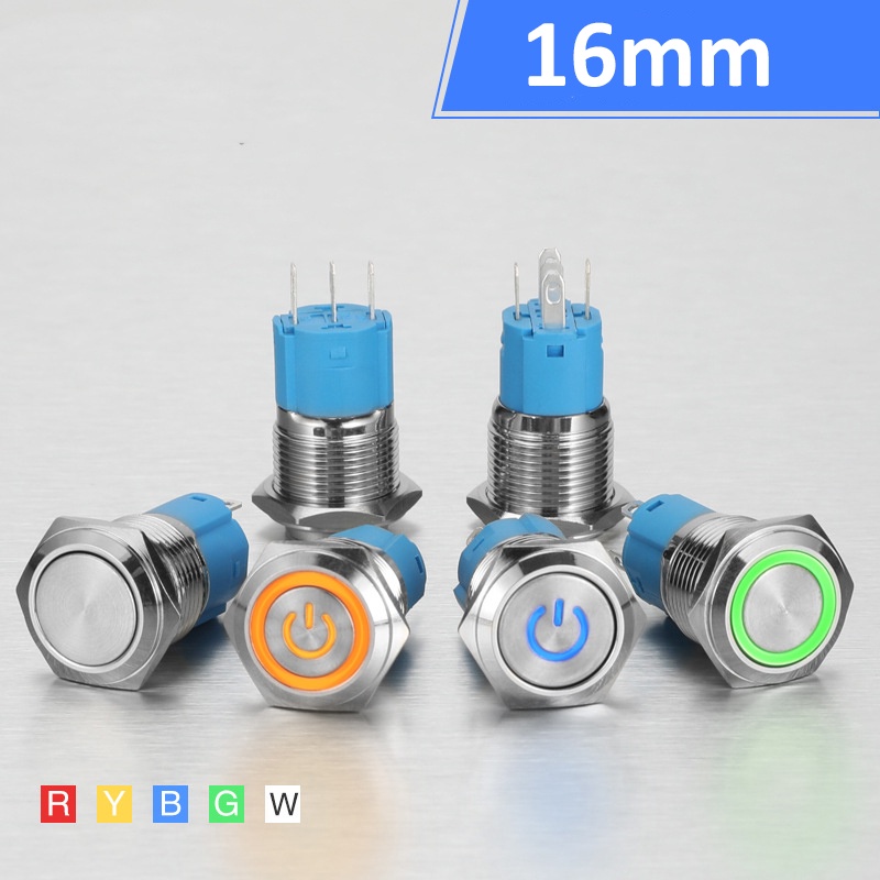 Nút nhấn nhả, Nhấn giữ khóa LED 16mm (3V-24V)