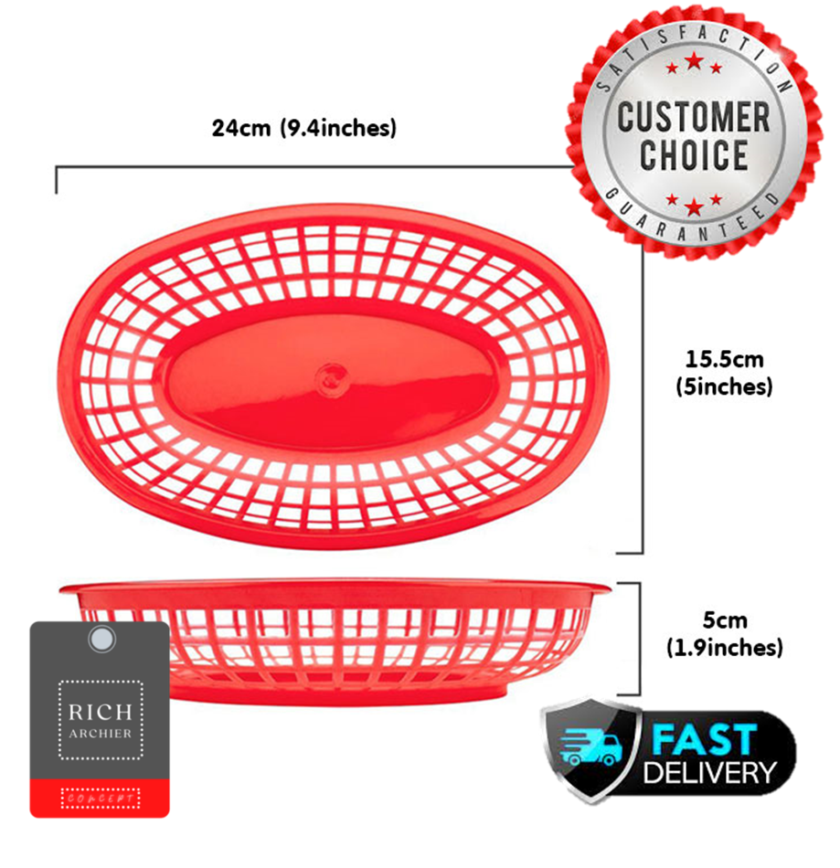 RichArchier Concept Plastic Food Serving Tray Basket Picnic Fry
