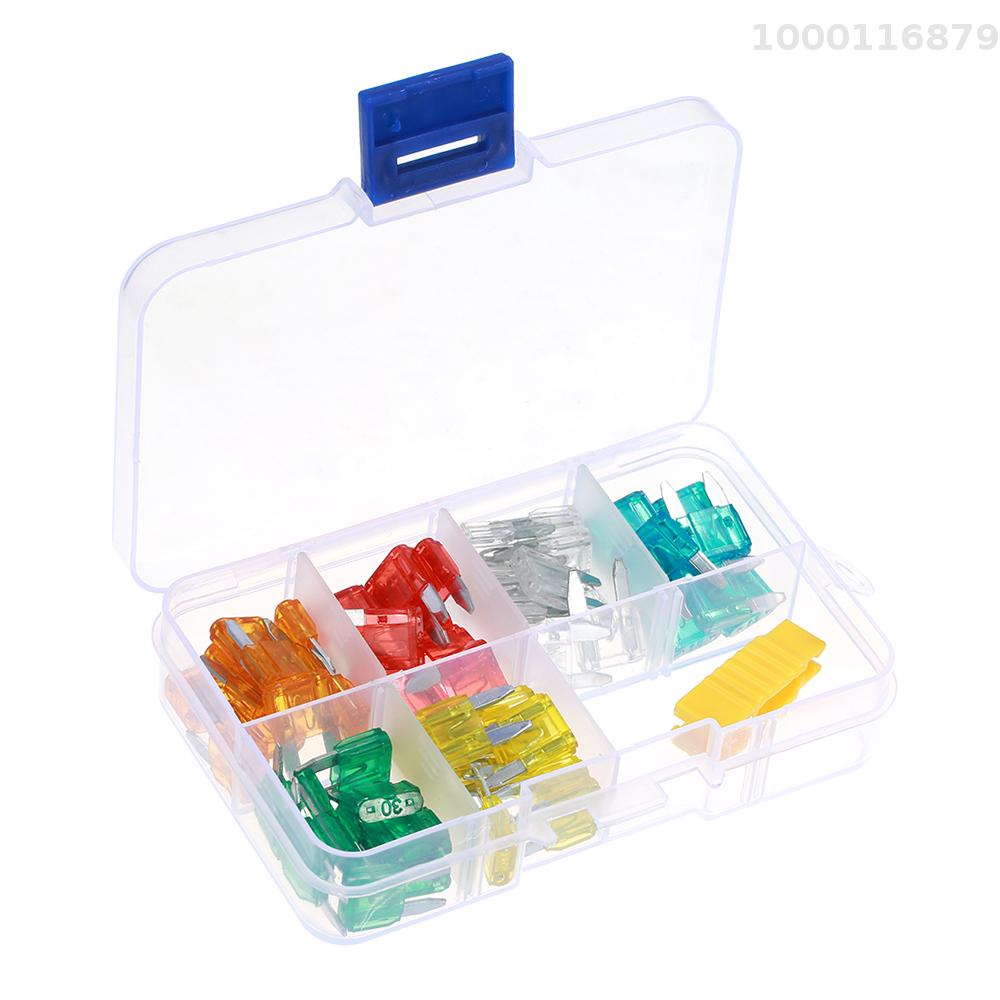 60pcs Mini Blade Fuses Auto Car Truck Assortment Fuse Kit with Box 5A 10A 15A 20A 25A 30A