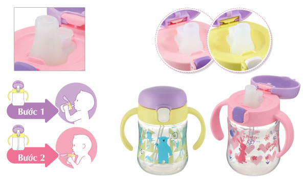 Bình tập uống có tay cầm Richell T.L.I