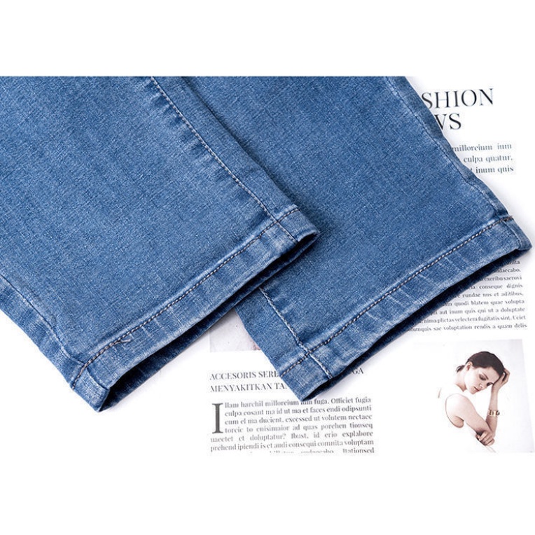 Quần jeans Lửng Lưng Thun Thời Trang Dành Cho Nữ