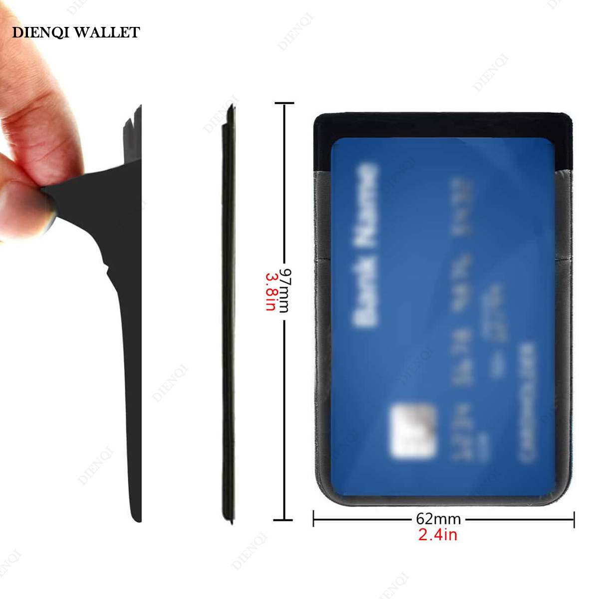 【New release】 Fashion Elastic Cloth Card Holder Wallet Case Credit ID Card Holder Adhesive Sticker Pocket Bag