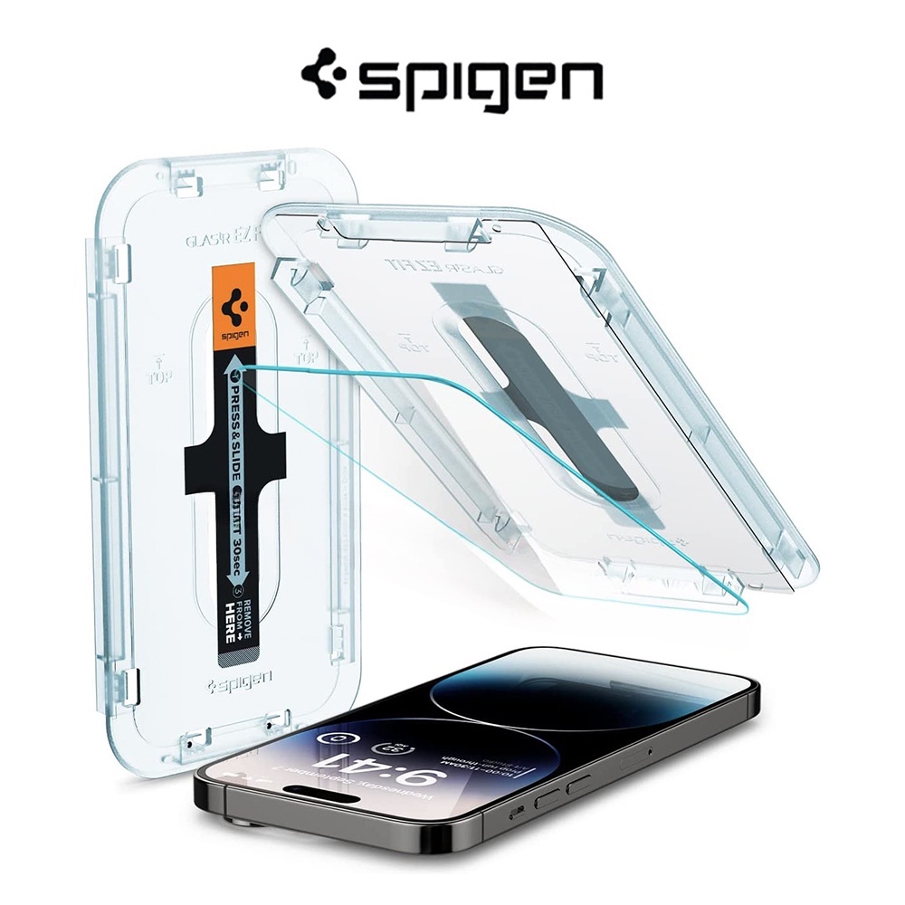 Spigen glas.tr ez fit auto alignment tray hd tempered glass film for iphone screen protector for iphone 15 pro max/15/14 pro max/14 pro/ 13 pro max /12 pro max tempered glass protector