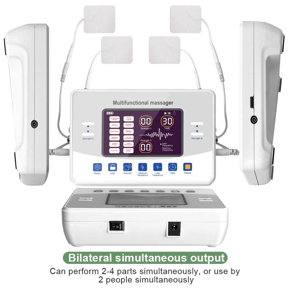 Agdoad 12Mode Tens EMS Massager 30-level Deep Pulse Body Massage Digital Therapy Machine Electric Muscle Stimulation Physiotherapy Type C Rechargeable
