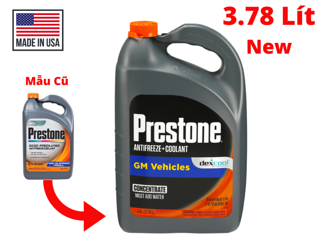 Nước làm mát động cơ màu đỏ PRESTONE DEX-COOL (USA) 3.78L