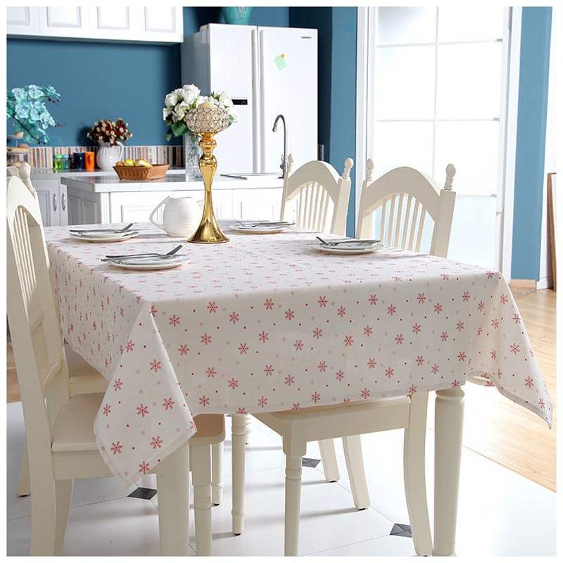 Đơn giản bông tuyết màu Đỏ Khăn trải bàn giáng sinh, trang trí ngày lễ, polyester cotton in Bàn trà Khăn trải bàn, khăn trải bàn ăn 140*300cm kích thước, 4/6/8 ghế Khăn trải bàn, khăn trải bàn cho các bên