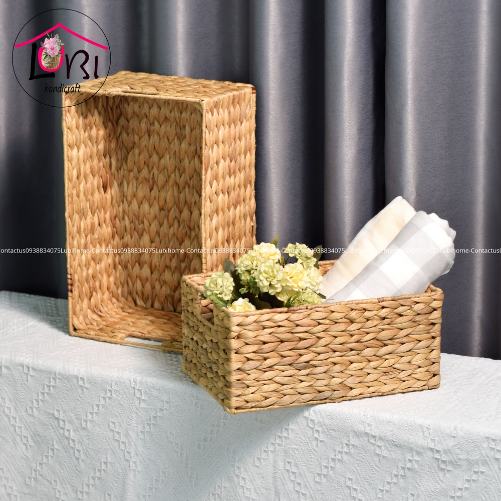 [Lubi Home] - Sọt đựng đồ lục bình hình chữ nhật bộ 3 - set basic