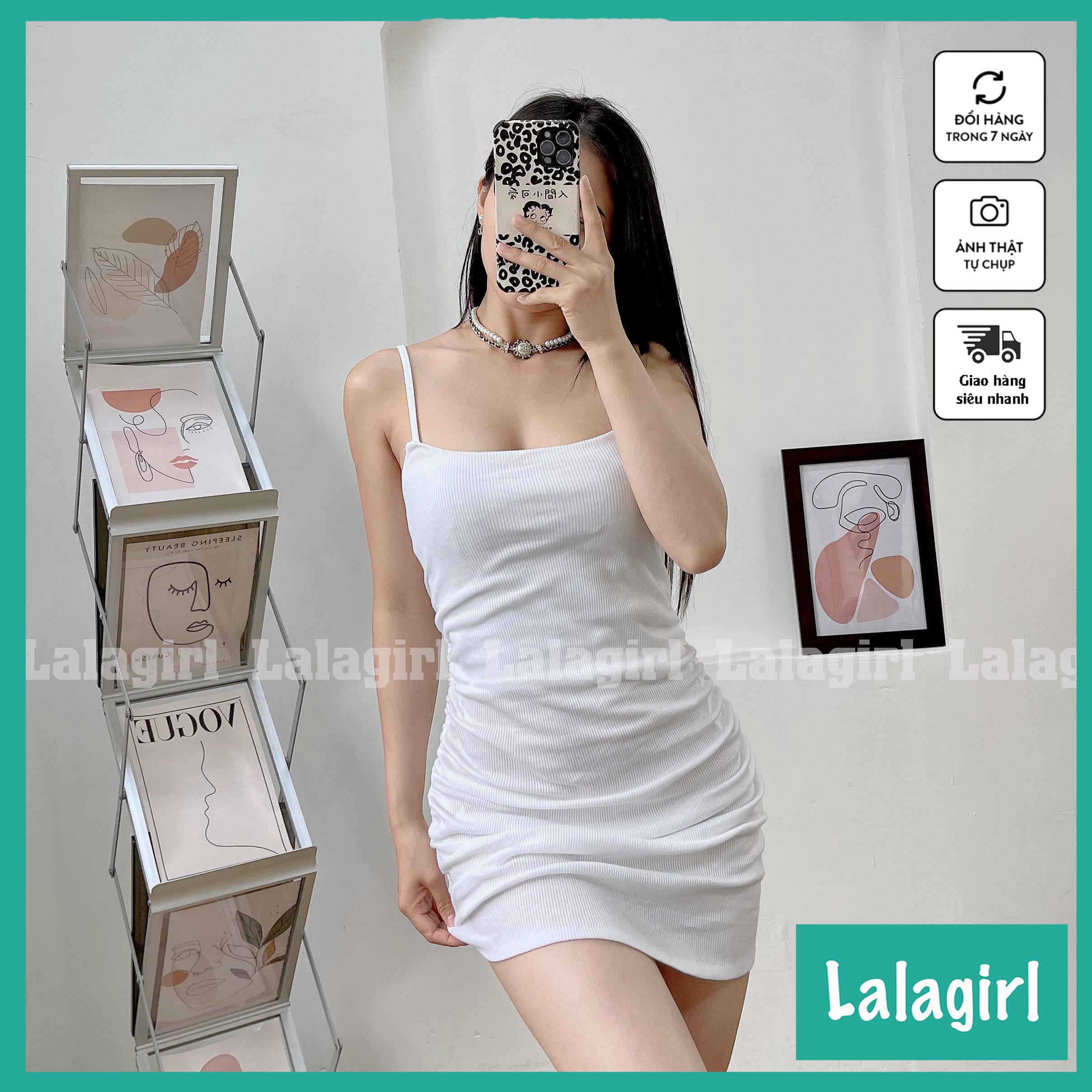 Váy Đầm Body 2 Dây Dúm Eo [DBB]