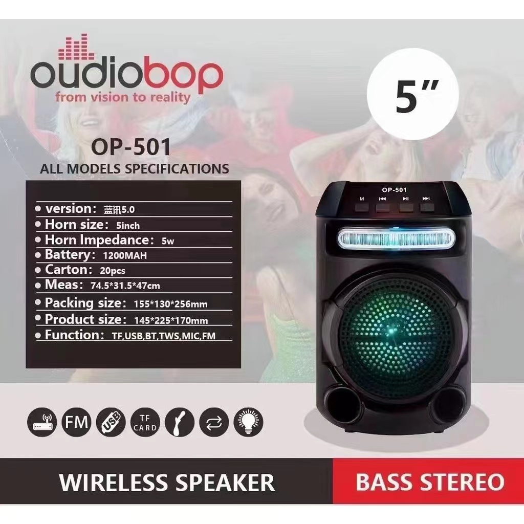 op501 5inch Karaoke Portable Wireless Speaker with stand super bass