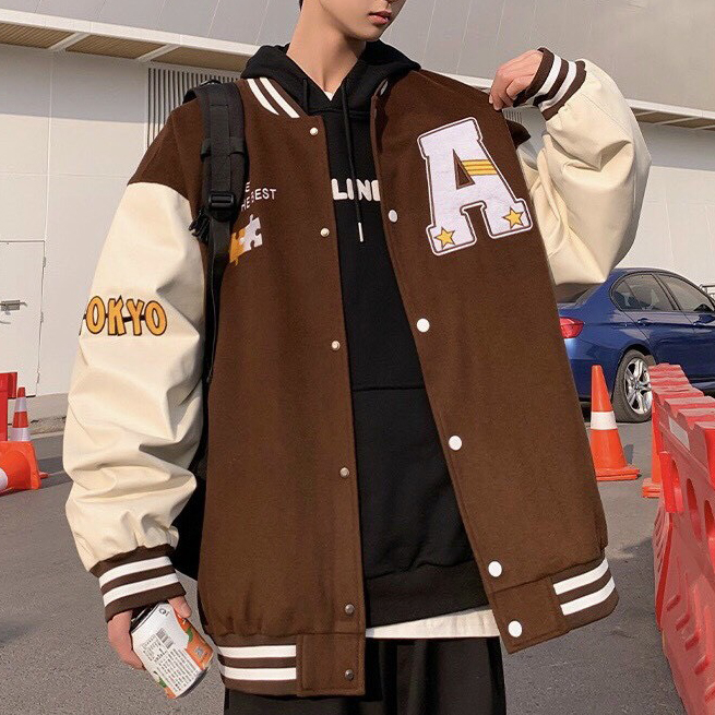 Áo khoác varsity jacket A28 bomber bóng chày basic nam nữ form rộng