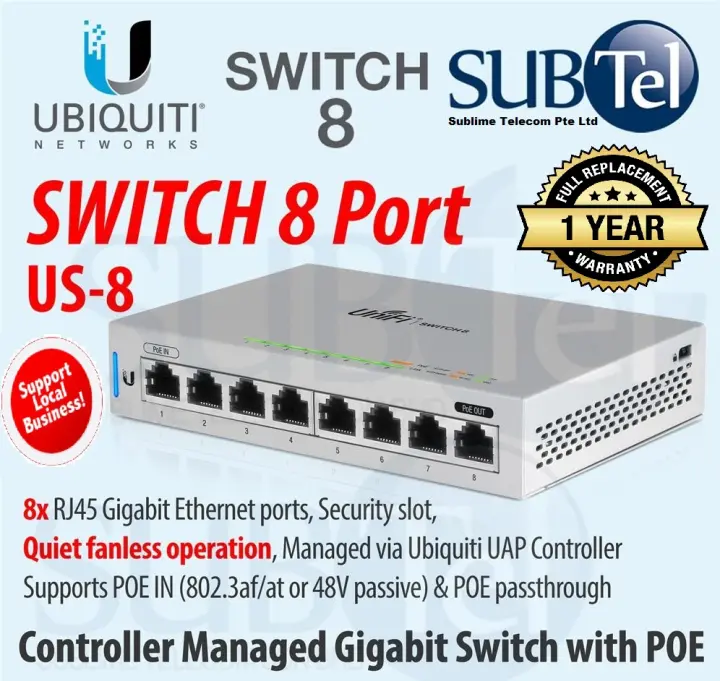 Us 8 Ubiquiti Unifi Switch 8 Port Ubnt Singapore Lazada Singapore