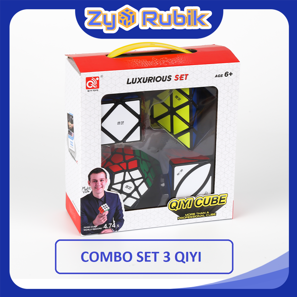 Combo 4 Rubik (Qiming A-Pyraminx,Qicheng A-Skewb,Qiheng-Megaminx,Ivy cube) SET 3 QiYi Gift Box - ZyO Rubik