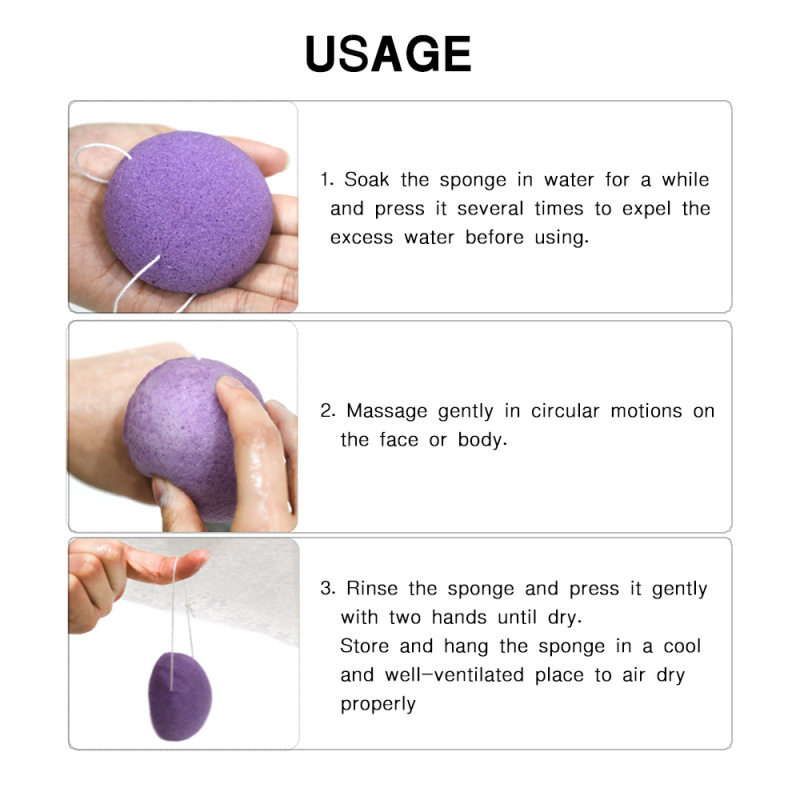 6 Pcs/set Konjac Sponge Exfoliator Face Wash Cleaning Sponge Makeup Konjac Sponge