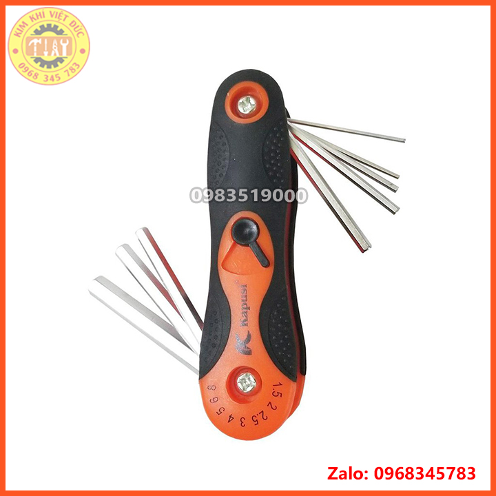 Bộ lục giác gập 8 đầu kapusi lục lăng cao cấp thép CRV