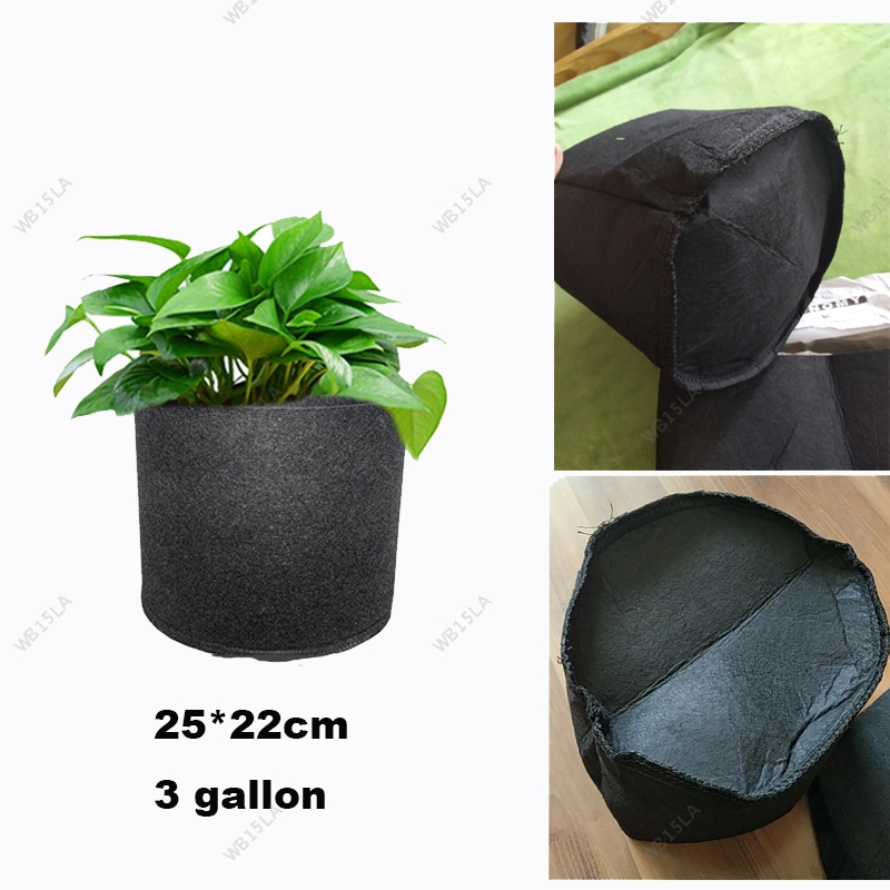 3 Gallon Fabric Grow Bags Plant Flower Pot Breathable Pots Planter Root Pouch Container Garden Plant Pots Home WB15VN