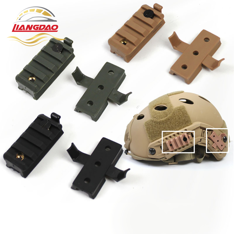 Helmet Flashlight Torch Clamp Mount Holder Bracket Attachment Fit Fast Helmet Side Rails Helmet Accessories For Outdoor Fishing Trainning Cosplay