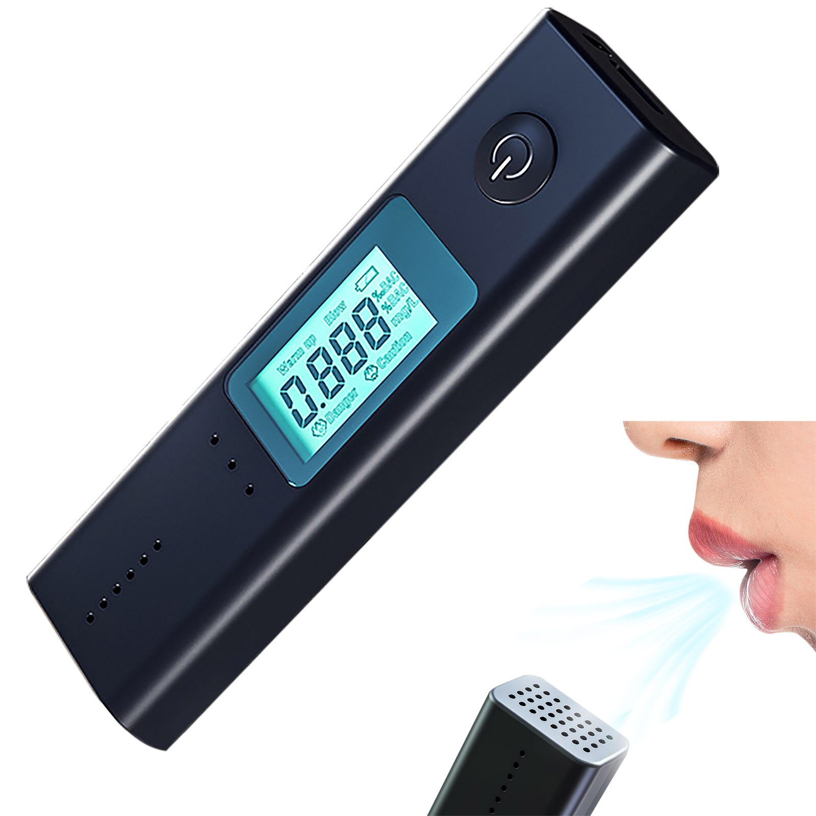 High Accuracy Portable Breathalyzer Rechargeable Breath Analyzer Digital AlcoholTester Detector