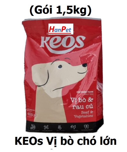 Hanpet - KEOS thức ăn chó dạng hạt cao cấp (nhiều loại) thức ăn dành cho chó mọi lứa tuổi