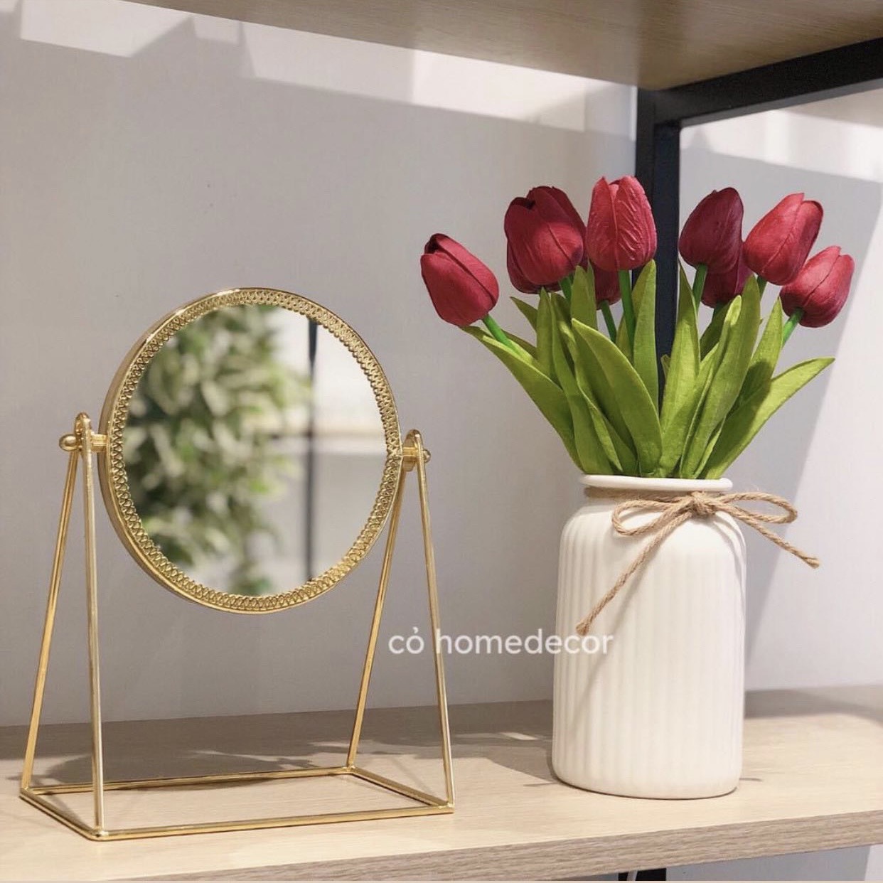 Lọ hoa gốm sứ trắng nhám thiết kế tối giản