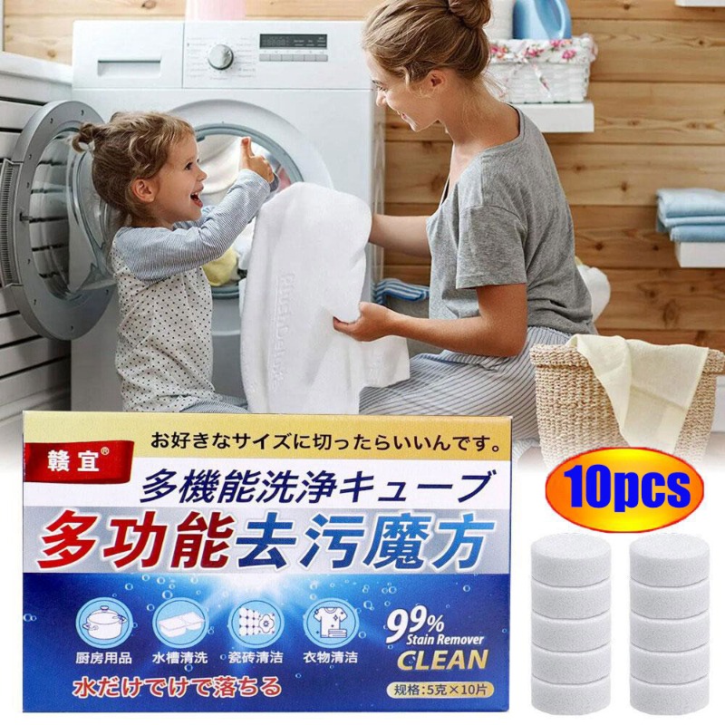 10 cái đa chức năng khử nhiễm làm sạch viên nén sủi bọt một Bong Bóng làm sạch không rửa nhà bếp quần áo phòng tắm hoạt động oxy khử nhiễm viên làm sạch