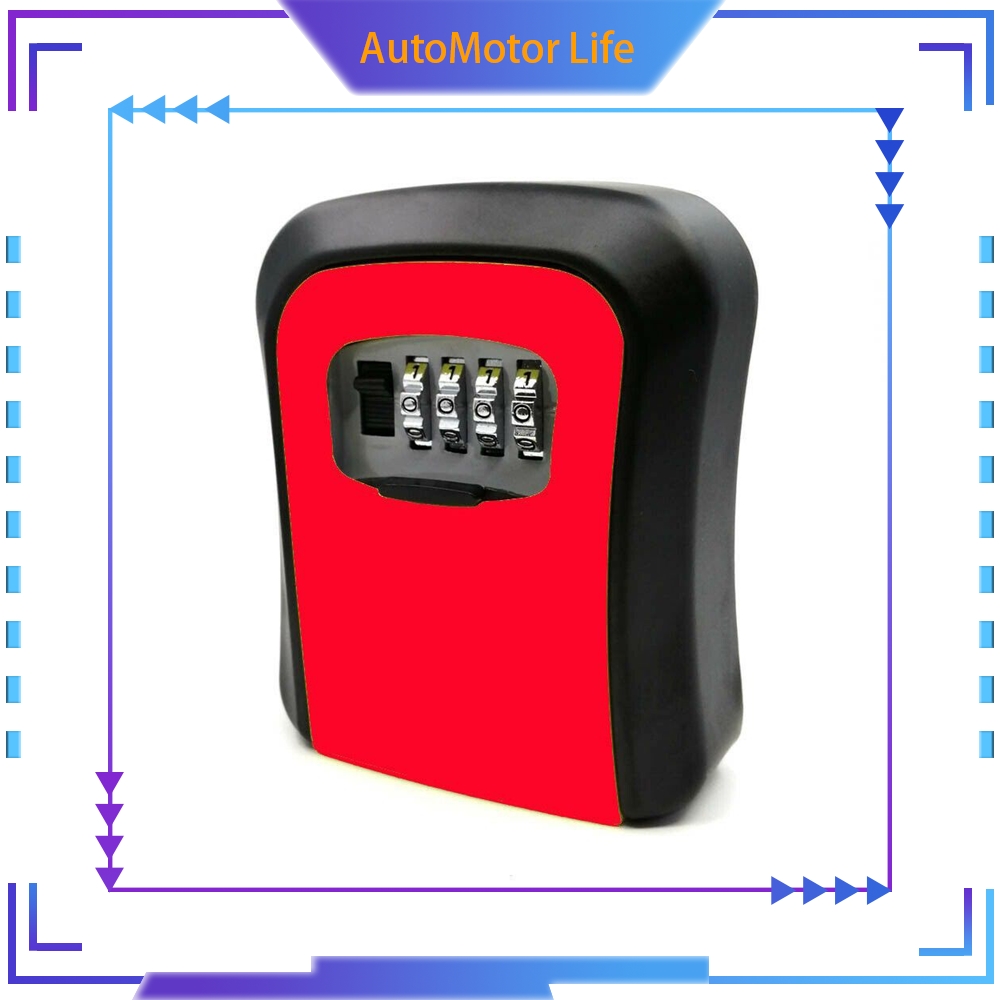 AutoMotor Life SUER Durable Key Box Indoor Outdoor Lock Storage Case Secure Boxes Engineering Plastic Weatherproof Wall Mounted 4 Digit Password Boxs/Multicolor