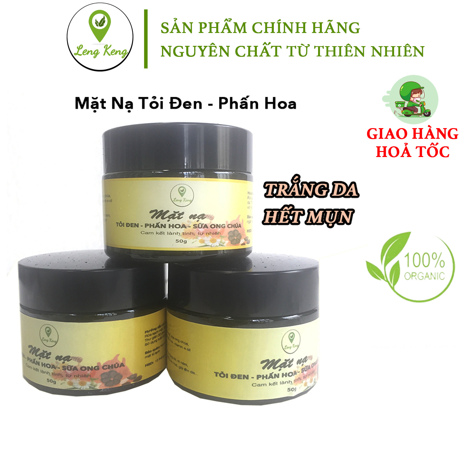 Mặt nạ tỏi đen phấn hoa sữa ong chúa làm đẹp từ thiên nhiên, sỉ sll lh