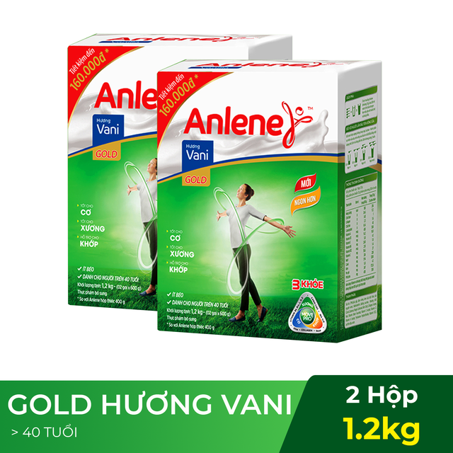 Combo 2 hộp sữa bột anlene gold 3x 1,2kg