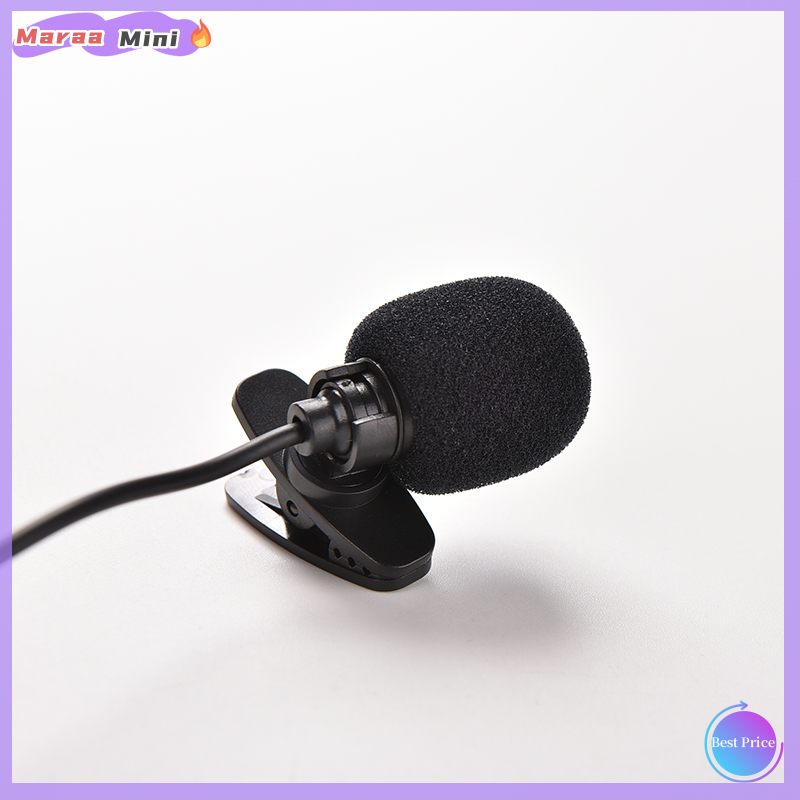 Maraa 3.5mm Mic Mini thu giọng phòng thu Clip micro trên ve áo cho PC máy tính để bàn máy tính xách tay