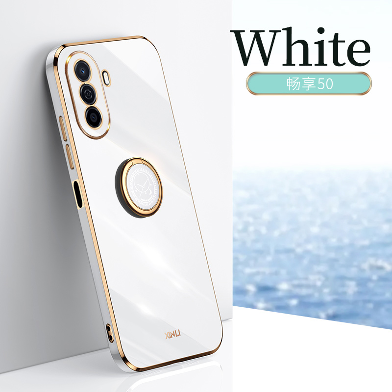 COD Plating Silicone Phone FOR Huawei Nova Y70 Pro Case Huawei Nova Y70 Deluxe Fall Protection with Metal Ring Holder