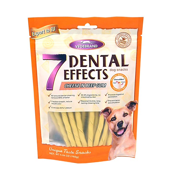Xương nhai 7 Dental Efects túi 160g - Bánh thưởng snack cho chó