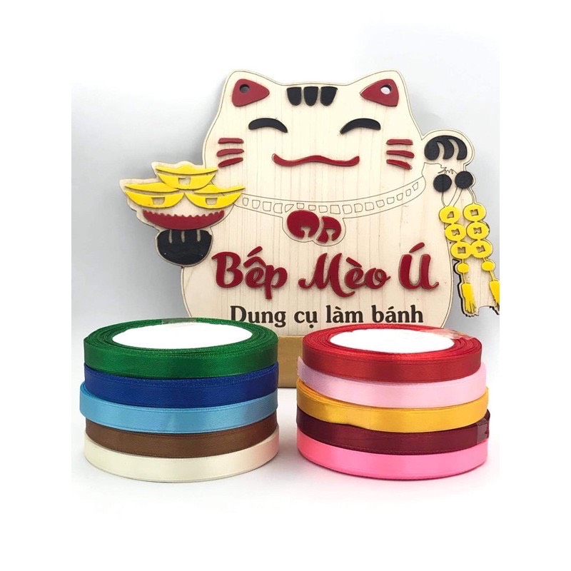 Day ruy băng vải trơn 1cm dài 22m