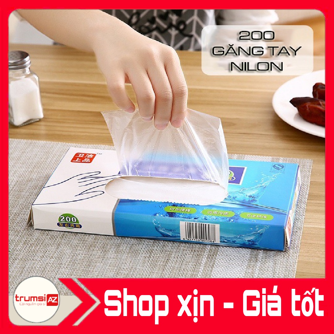 Hộp găng tay nilon dùng 1 lần - 200 cái