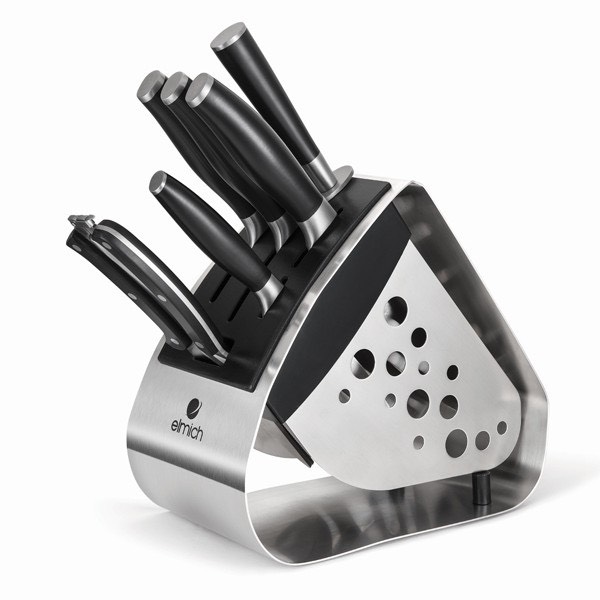 Bộ dao inox cao cấp ELMICH 7 món (4 dao, 1 kéo, 1 thanh mài dao, 1 giá để dao) EL3800
