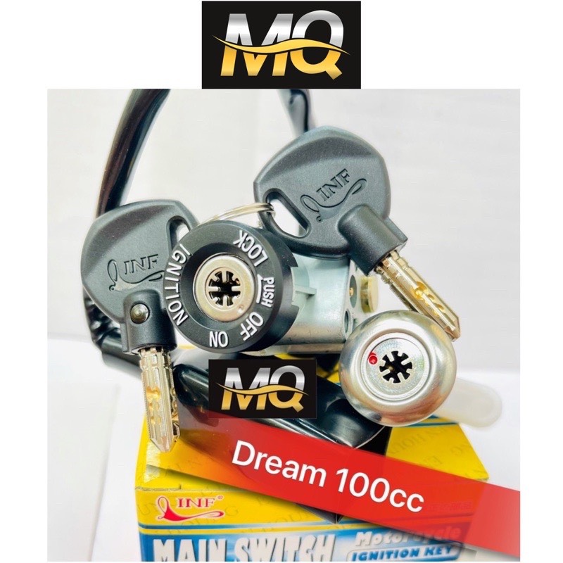 Bộ ổ khoá xe máy Dream 100 (Khóa Điện + Yên 8 cạnh)