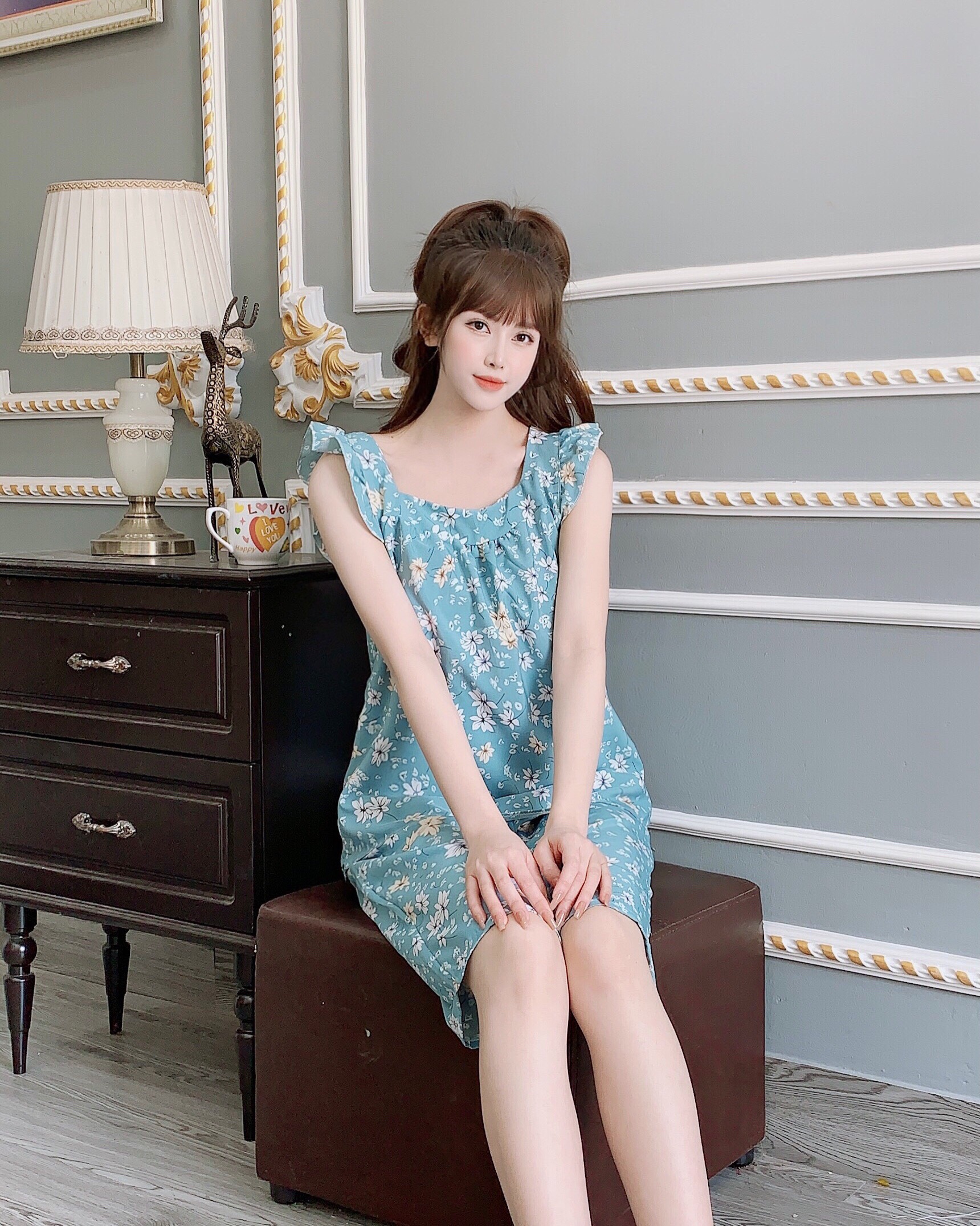 [3 size 46-70KG] Đồ bộ LỤA HOA LÁ MỀM MÁT KHÔNG NHĂN DỄ THƯƠNG thời trang