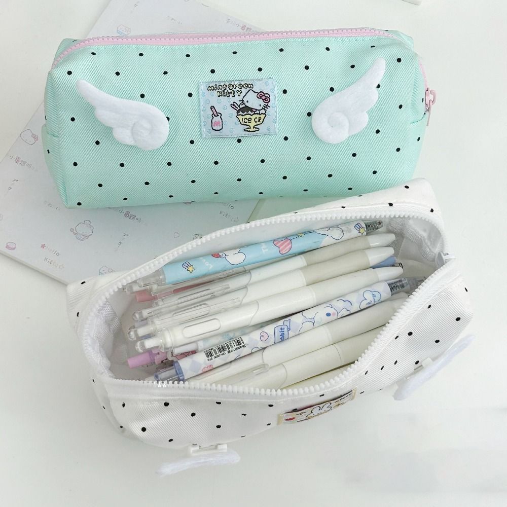 High Quality Kitty/Miffy Pen Bag Large Capacity Canvas Pencil Case Multifunctional Pen Box Students. 