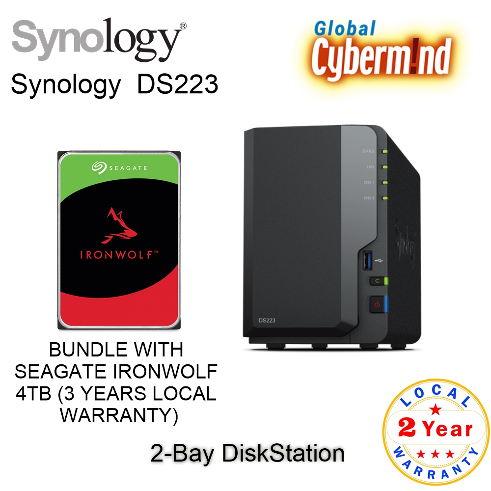 NEW] Synology DiskStation DS223j 2-Bay + Seagate Ironwolf 4TB