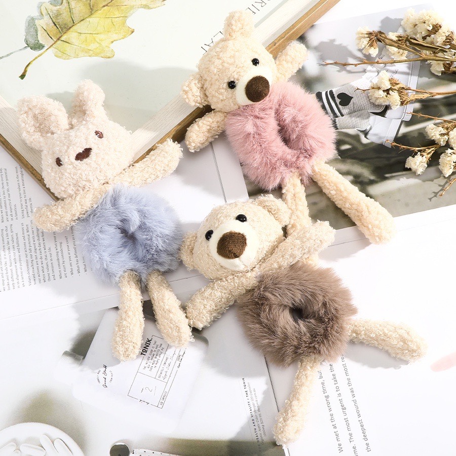 Dây cột tóc hình thỏ bông siêu cute đáng yêu