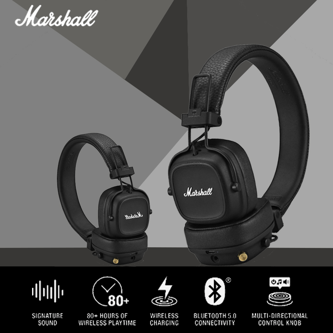 Marshall Major III Pluggable Cable Bluetooth Headphones Wireless