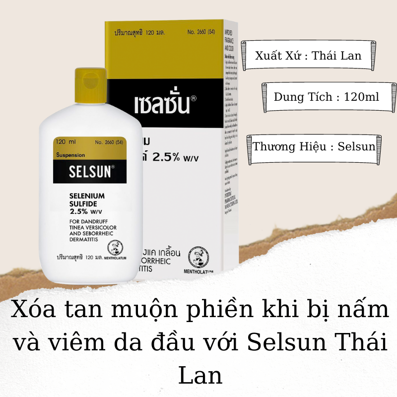 Dầu gội ṫrị ǥàu Selsun Selenium Sulfide 2.5% 120ml Thái Lan