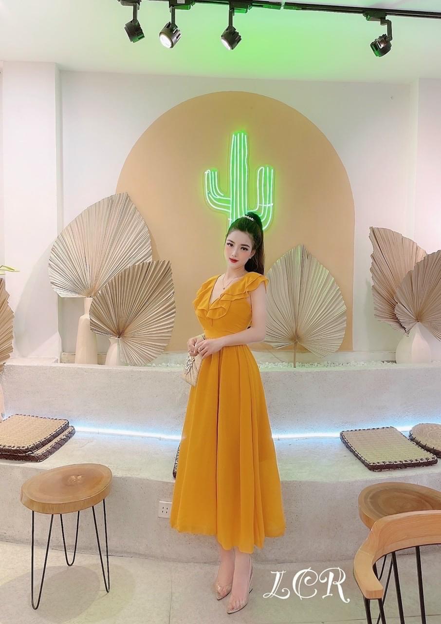đàm maxi bèo hai màu cute đẹp chuẩn size ld22