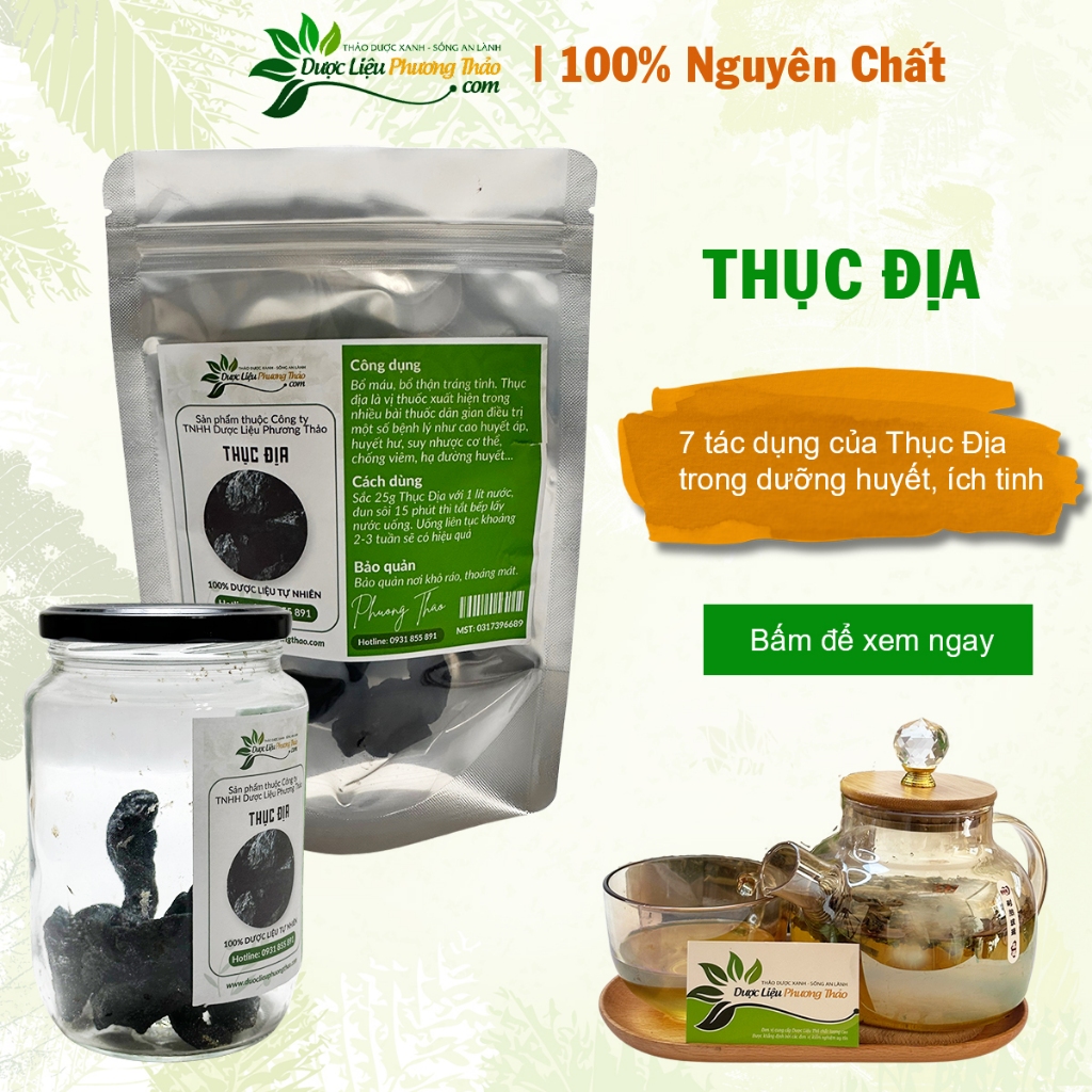 Thục Địa Nấu nước sâm Củ to, dẻo, thơm đạt chuẩn Phòng Khám - Dược Liệu Phương Thảo