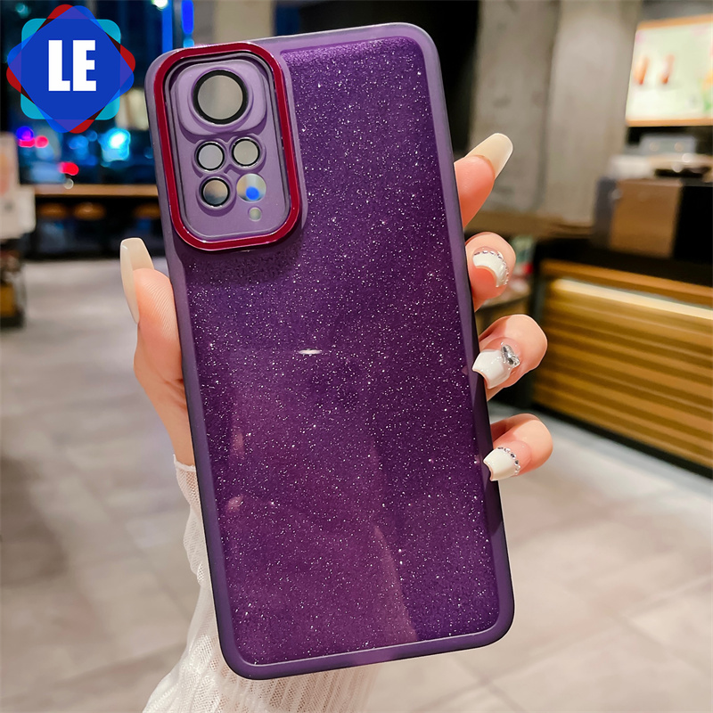 Casing for Redmi Note 11s / Redmi Note 11 / Redmi Note 11 Pro / Redmi Note 10s / Redmi Note 10 / Redmi Note 10 Pro Luxury Laser Glass Lens Film TPU Shockproof Soft Phone Case
