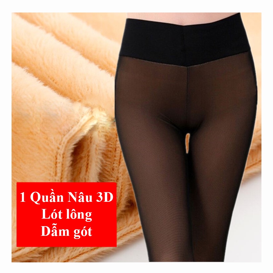 Quần tất 3D lót lông siêu dày cạp cao 60-100kg bigsize