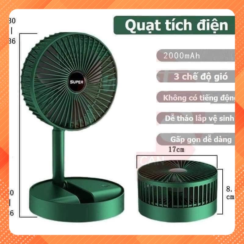 Quạt tích điện gấp gọn